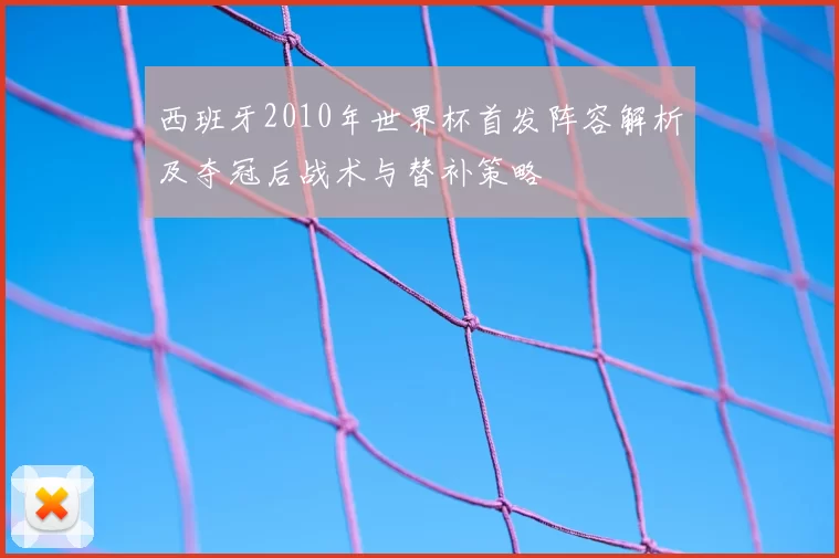 西班牙2010年世界杯首发阵容解析及夺冠后战术与替补策略