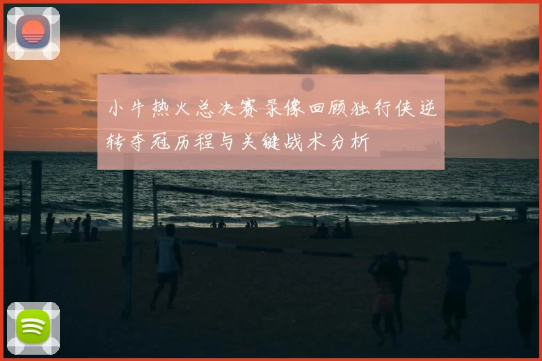 小牛热火总决赛录像回顾独行侠逆转夺冠历程与关键战术分析